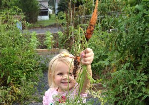 Young gardener with carrot!